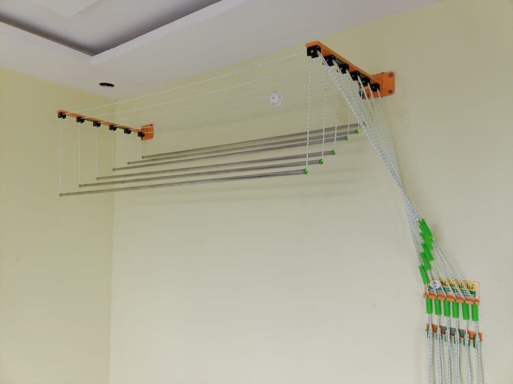 Durable ceiling cloth hanger for space-saving drying solutions in Hanamkonda – Ideal for apartments and compact spaces.